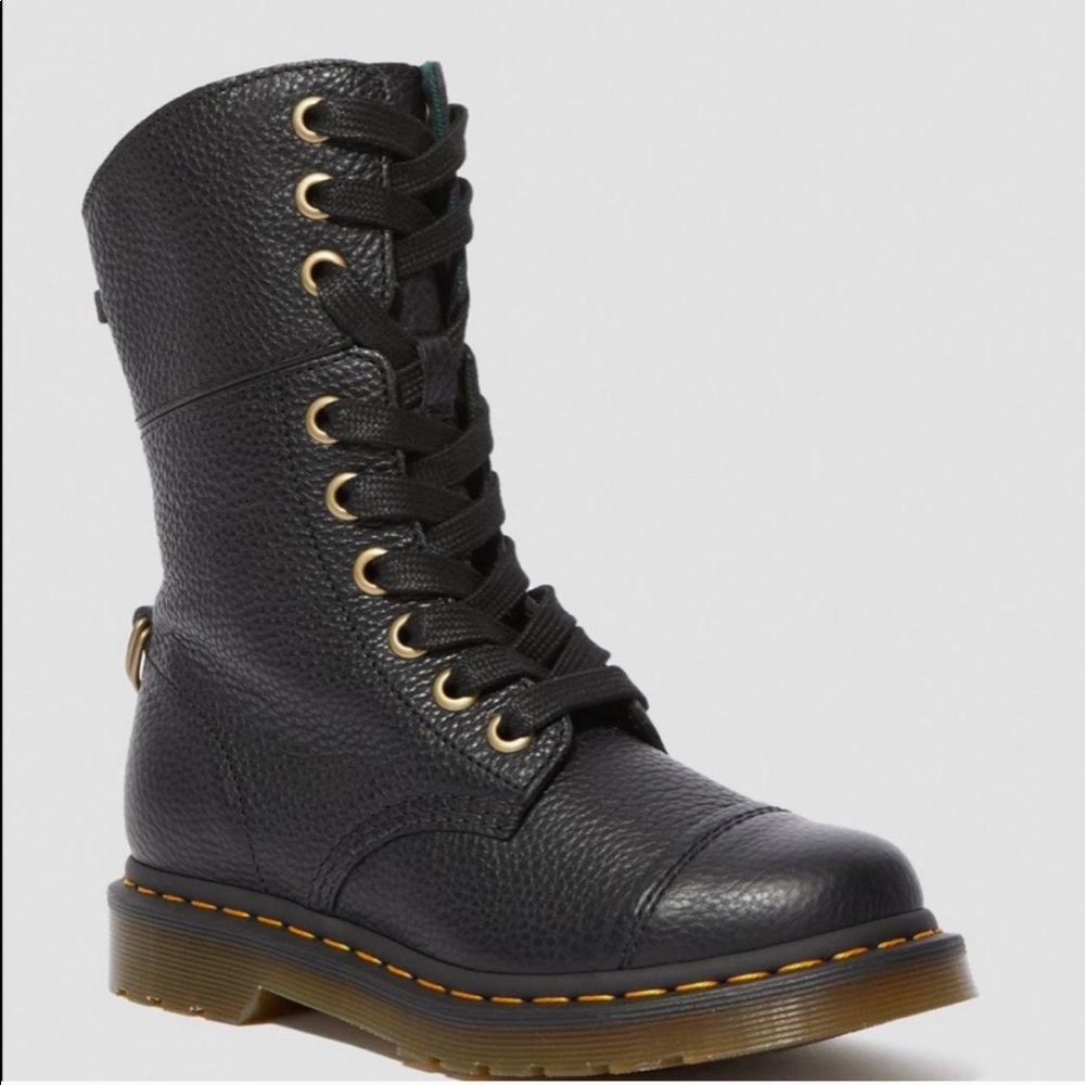 Dr MARTENS ALMILITA Black Leather Boots Size : 10 - Picture 15 of 15
